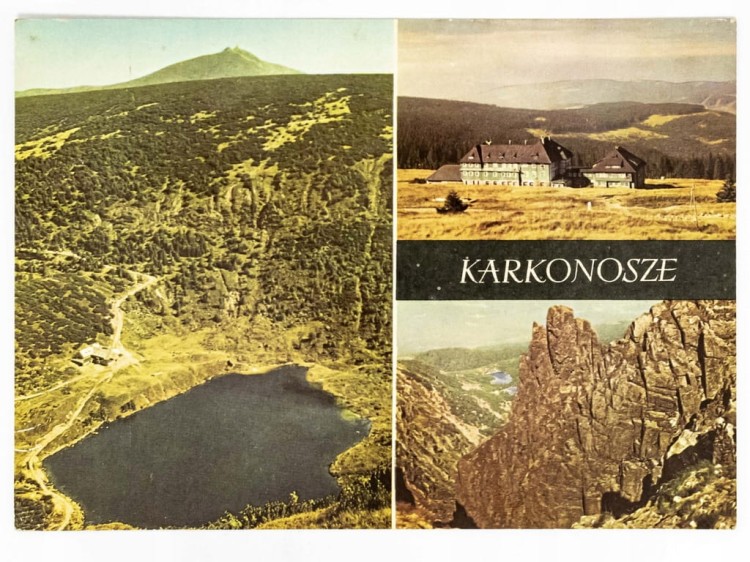 KARKONOSZE - MAŁY STAW, SCHRONISKO PTTK, ŚNIEŻNE KOTŁY 1971 PRL