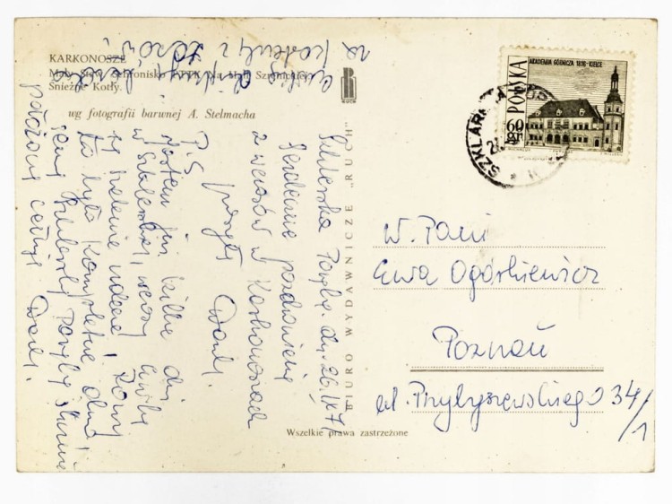 KARKONOSZE - MAŁY STAW, SCHRONISKO PTTK, ŚNIEŻNE KOTŁY 1971 PRL
