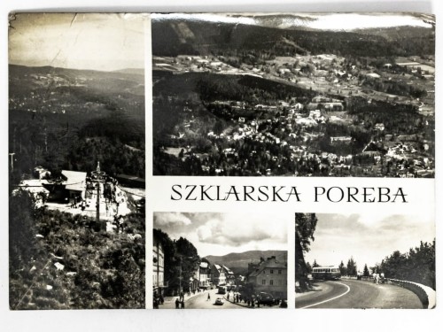 SZKLARSKA PORĘBA - STACJA WYCIĄGU KRZESEŁKOWEGO, ZAKRĘT ŚMIERCI 1972 PRL