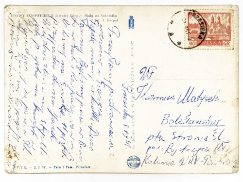 KUDAWY JANOWICKIE K. JELENIEJ GÓRY - SOKOLNIK 1961 PRL