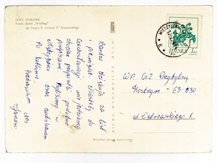 GÓRY STOŁOWE - FORMACJA SKALNA WIELBŁĄD 1974 PRL