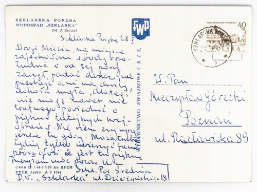SZKLARSKA PORĘBA - WODOSPAD SZKLARKI LATA 60. PRL