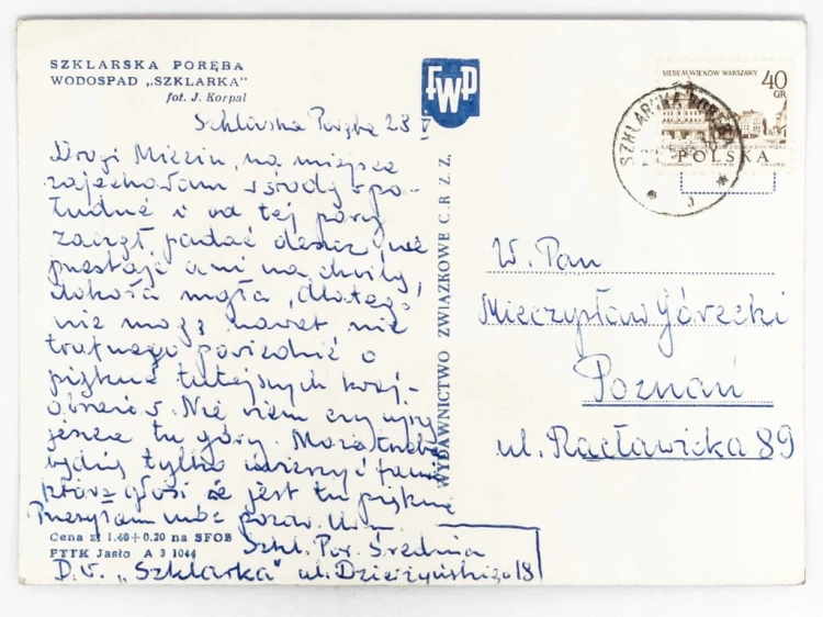 SZKLARSKA PORĘBA - WODOSPAD SZKLARKI LATA 60. PRL