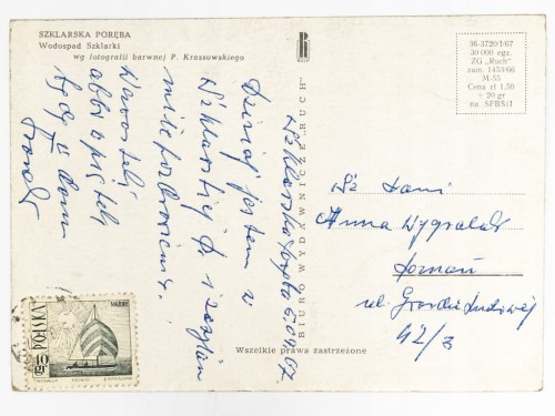 SZKLARSKA PORĘBA - WODOSPAD SZKLARKI 1967 PRL