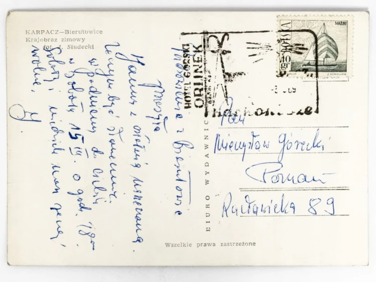 KARPACZ GÓRNY - GÓRSKI KRAJOBRAZ ZIMĄ PANORAMA LATA 60. / 70. PRL