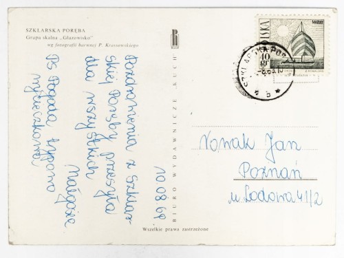 SZKLARSKA PORĘBA - FORMACJA SKALNA GŁAZOWISKO 1969 PRL