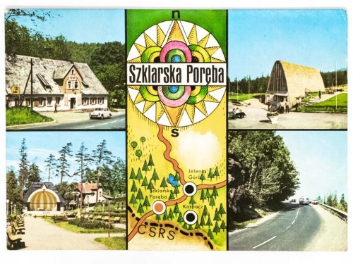 SZKLARSKA PORĘBA - MOTEL RELAX, STACJA WYCIĄGU, ZAKRĘT ŚMIERCI 1975 PRL