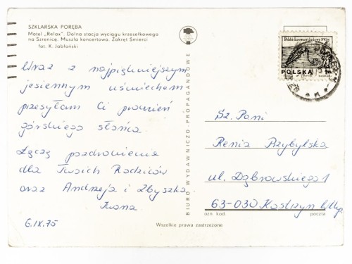 SZKLARSKA PORĘBA - MOTEL RELAX, STACJA WYCIĄGU, ZAKRĘT ŚMIERCI 1975 PRL