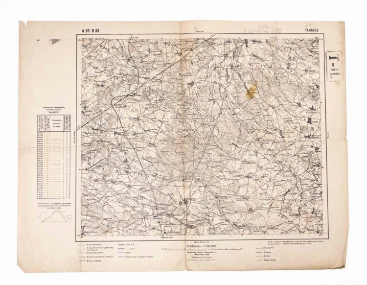 STARA MAPA - TŁUSZCZ, STANISŁAWÓW, PNIEWNIK 1933