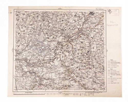 STARA MAPA - GIEŁWANY, WIEPRZE, KAPLICE, GIEGUŻYN 1922