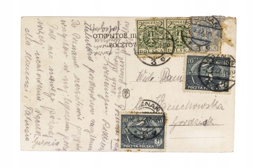 STARA POCZTÓWKA - WYRZUTY SUMIENIA, POZNAŃ / GRODZISK WLKP 1922
