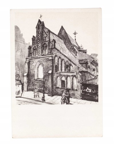 STARA POCZTÓWKA - LEON WYCZÓŁKOWSKI, KOŚCIÓŁ KATARZYNEK, POZNAŃ l. 60