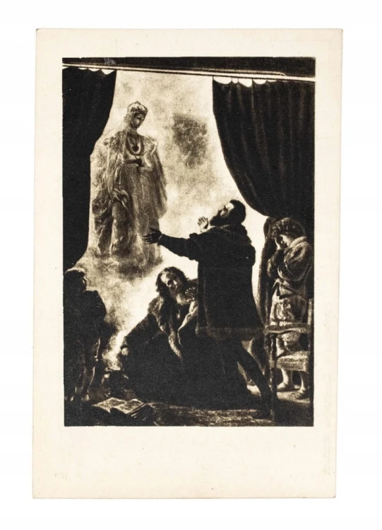 STARA POCZTÓWKA - ZJAWA BARBARY RADZIWIŁŁÓWNY W. GERSON, POZNAŃ 1950