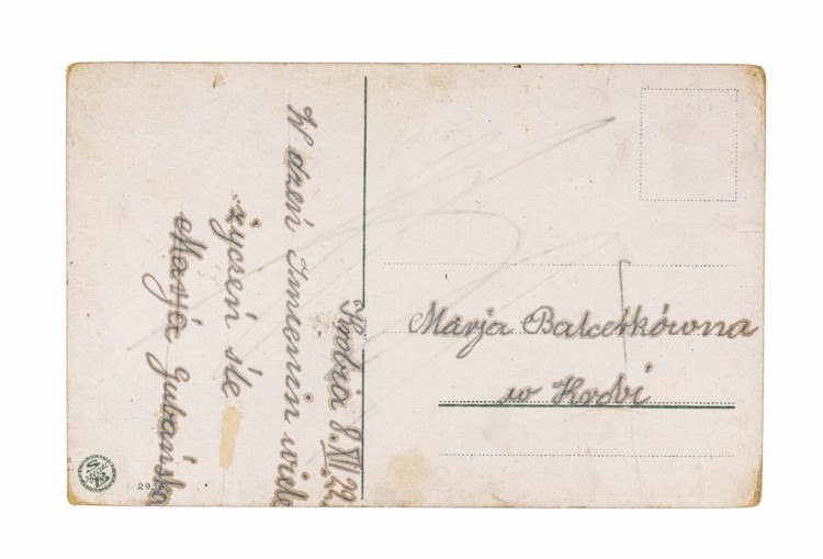 STARA POCZTÓWKA IMIENINOWA - KROBIA 1922