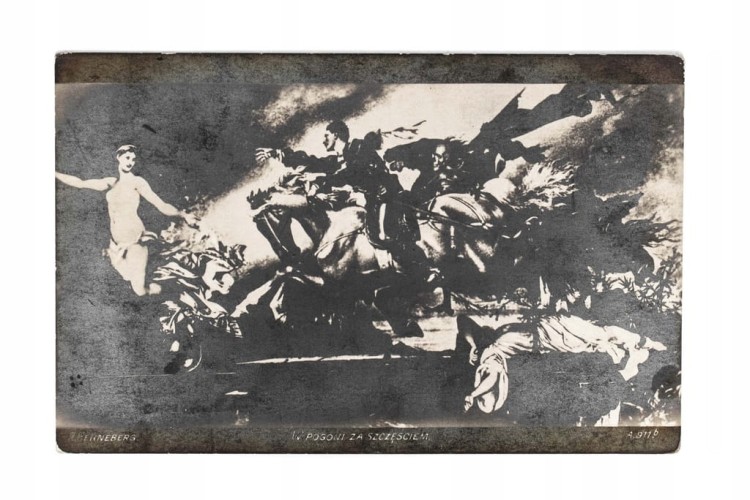 POCZTÓWKA RUDOLF HENNEBERG, W POGONI ZA SZCZĘŚCIEM, SALON WARSZAWSKI II RP