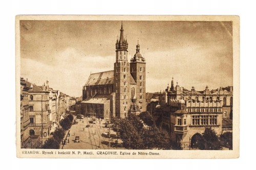 KRAKÓW - RYNEK, BAZYLIKA MARIACKA, SUKIENNICE 1935