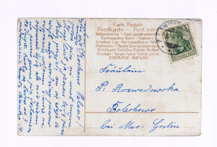 STARA POCZTÓWKA - KOBIETA Z MĘŻCZYZNĄ, BOLECHOWO / WITKOWO 1908