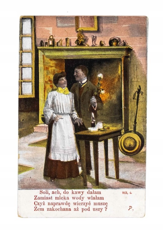 STARA POCZTÓWKA - KOBIETA Z MĘŻCZYZNĄ, BOLECHOWO / WITKOWO 1908