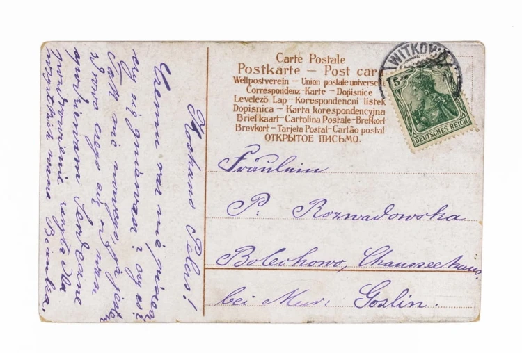 STARA POCZTÓWKA - KOBIETA Z MĘŻCZYZNĄ, BOLECHOWO / WITKOWO 1908