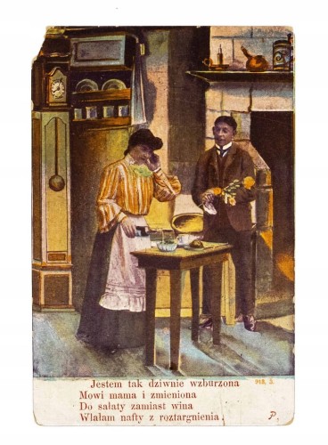 STARA POCZTÓWKA - KOBIETA Z MĘŻCZYZNĄ, BOLECHOWO / WITKOWO 1908