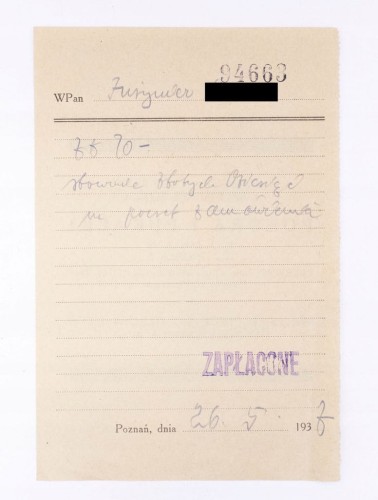 STARY RACHUNEK - FABRYKA LUSTER I SZKŁA, POKORA I PUKACJI, POZNAŃ 1937