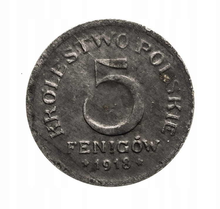 Królestwo Polskie,5 fenigów 1918, Stuttgart