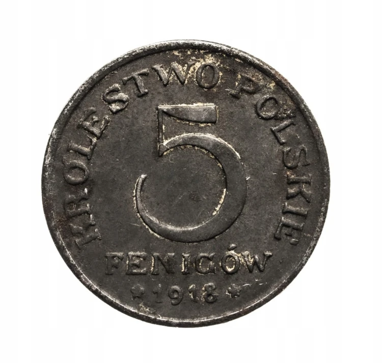 Królestwo Polskie,5 fenigów 1918, Stuttgart