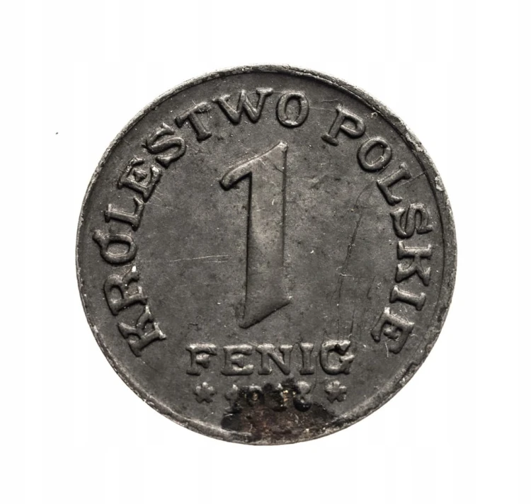 Królestwo Polskie, 1 fenig 1918, Stuttgart