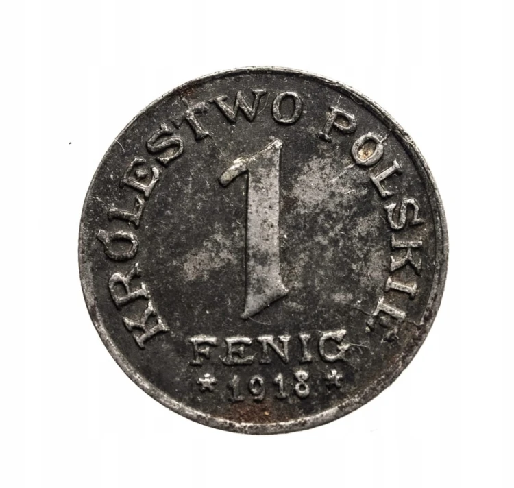 Królestwo Polskie, 1 fenig 1918, Stuttgart