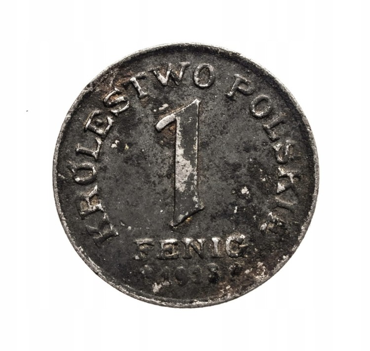 Królestwo Polskie, 1 fenig 1918, Stuttgart