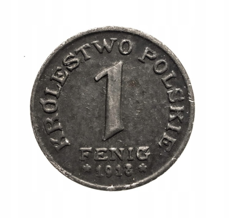 Królestwo Polskie, 1 fenig 1918, Stuttgart