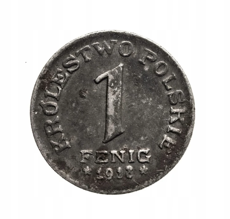 Królestwo Polskie, 1 fenig 1918, Stuttgart