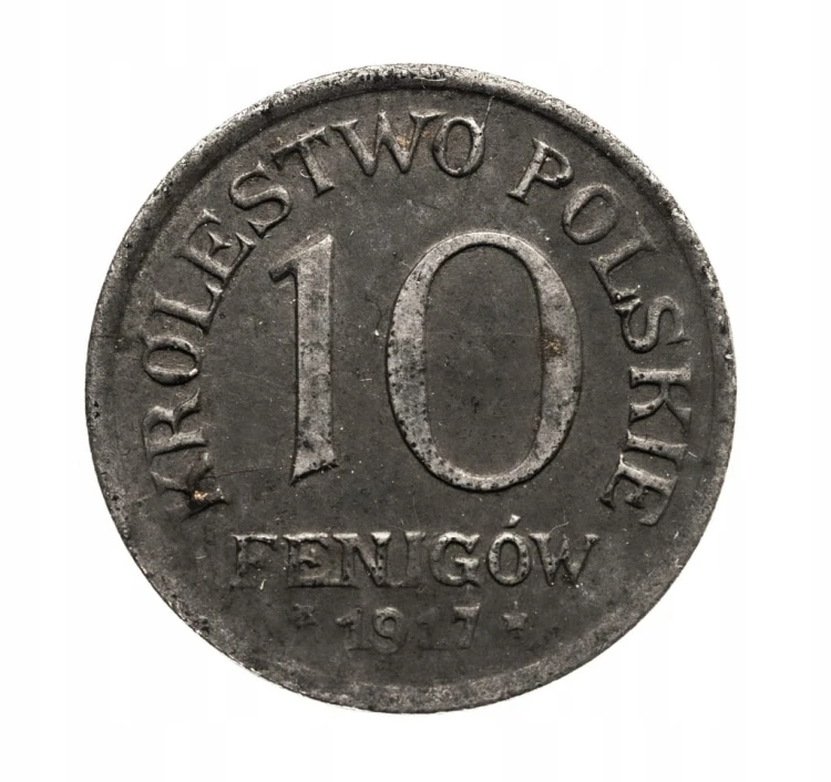 Królestwo Polskie,10 fenigów 1917, Stuttgart