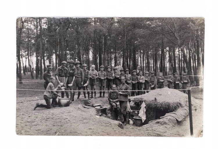 STARA FOTOGRAFIA - OBÓZ HARCERSKI, SIELINKO / OPALENICA 1930