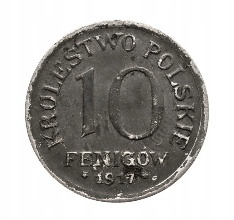 Królestwo Polskie,10 fenigów 1917, Stuttgart