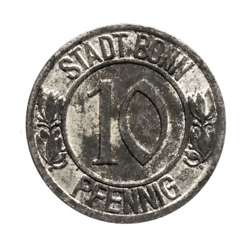 Niemcy/Bonn, Beethoven, notgeld 10 pfennig 1920, odmiana żelazo.