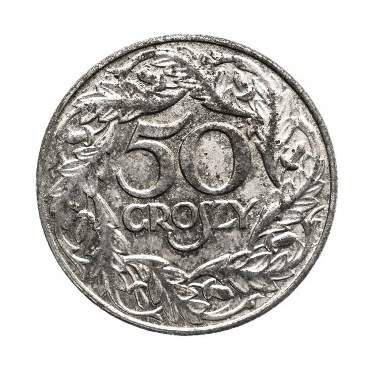 Polska, Generalna Gubernia, 50 groszy 1938, Warszawa, żelazo niklowane
