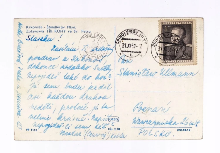 SZPINDLEROWY MŁYN, CZECHY - SCHRONISKO, ZATAVOVNA TRI ROHY / POZNAŃ 1951