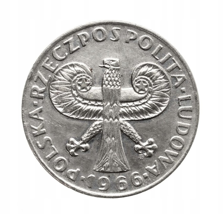 Polska, PRL, 10 złotych 1966, mała Kolumna Zygmunta - piękna