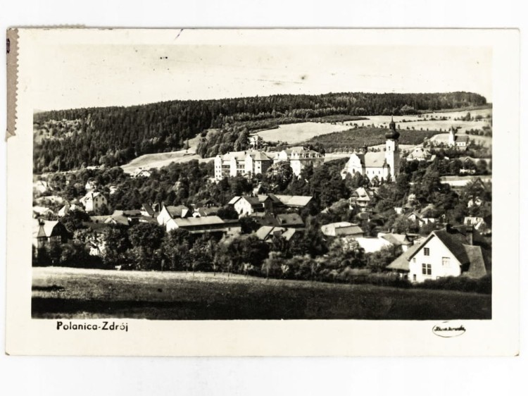 POLANICA-ZDRÓJ - PANORAMA Z KOŚCIOŁEM WNIEBOWZIĘCIA NMP 1957 PRL