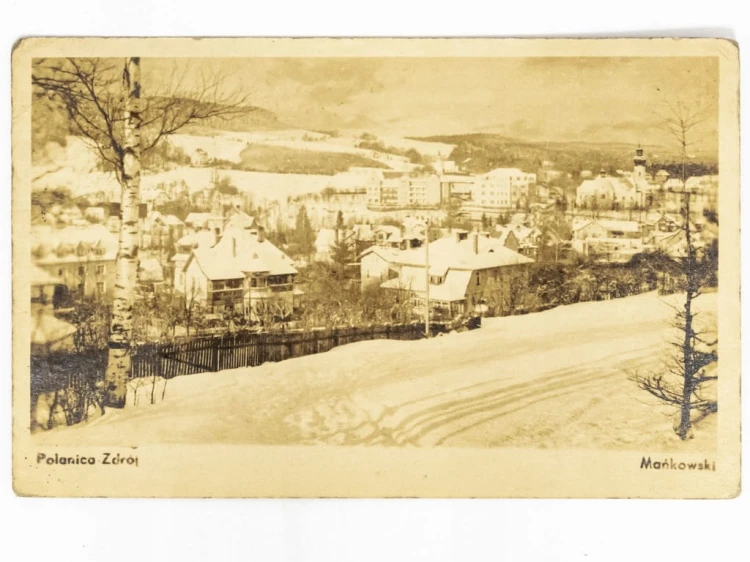 POLANICA-ZDRÓJ - PANORAMA ZIMOWA MIEJSCOWOŚCI LATA 50. / 60. PRL