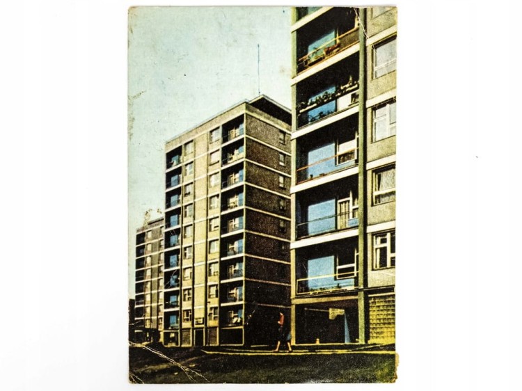 KATOWICE - PUNKTOWIEC WIEŻOWIEC NA OSIEDLU KOSZUTKA 1962 PRL