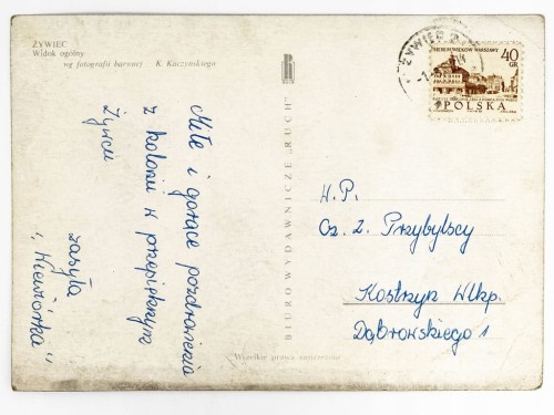 ŻYWIEC - PANORAMA Z WIEŻĄ KONKATEDRY NARODZENIA NMP I DZWONNICĄ 1967 PRL