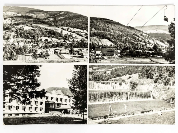 SZCZYRK - WYCIĄG KRZESEŁKOWY, SCHRONISKO PTTK, WODOSPAD NA ŻYLICY 1975 PRL