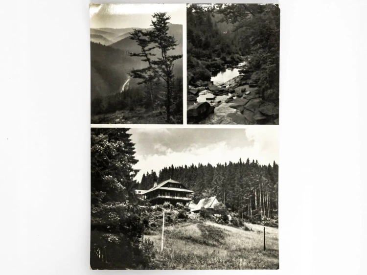 BESKID ŚLĄSKI - CZARNA WISEŁKA, SCHRONISKO PTTK POD BARANIĄ GÓRĄ 1970 PRL