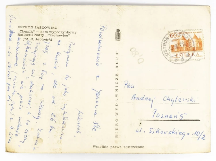USTROŃ JASZOWIEC - DOM WYPOCZYNKOWY CHEMIK 1972 PRL