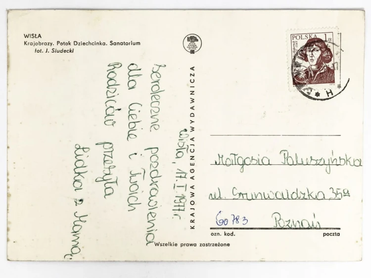 WISŁA - ZIMOWY KRAJOBRAZ POTOK DZIECHCINKA PREWENTORIUM DZIECIĘCE 1977 PRL