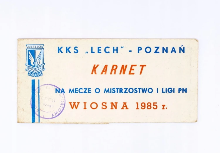 KARNET NA MECZE PIŁKARSKIE KKS LECH POZNAŃ, WIOSNA 1985