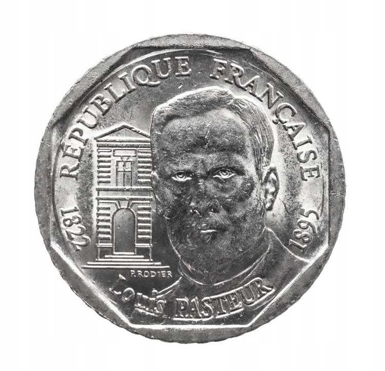 Francja, 2 franki, 1995, 100. rocznica - Śmierć Ludwika Pasteura