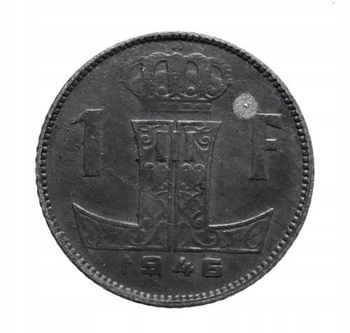 Belgia 1 frank, 1946, Legenda „BELGIQUE - BELGIE”